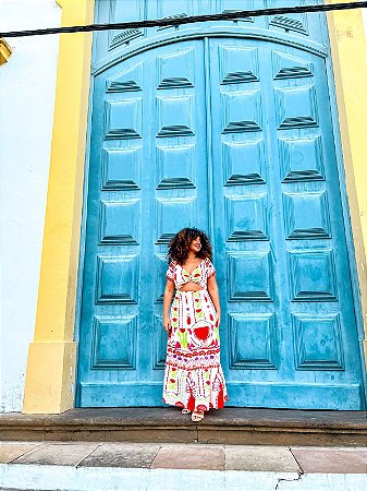 VESTIDO ANNA-  COLEÇÃO - ESTAÇÕES -COLORIDO