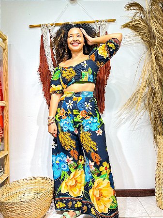 CALÇA PANTALONA -  COLEÇÃO - VERÃO -PRETO