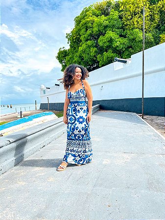 VESTIDO VENEZA - RESORT-FLUITY - AZUL