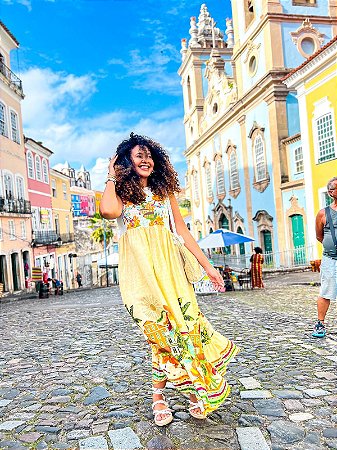 VESTIDO LETÍCIA - SALVADOR E SEUS ENCANTOS -VISCOSE PRÉ LAVADO