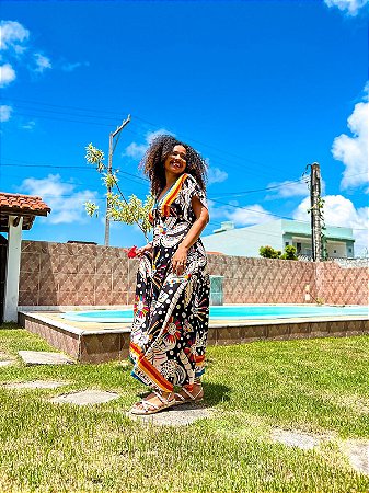 VESTIDO MORCEGO- RESORT -VISCOSE PRÉ LAVADO