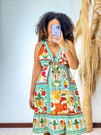 VESTIDO KIARA - ESTAÇÕES-AZUL-VISCOSE PRÉ LAVADO ,GRAMADURA 140