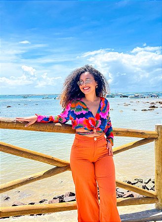 BLUSA ARGOLA - COLEÇÃO ESTAÇÕES -VISCOSE PRÉ LAVADO