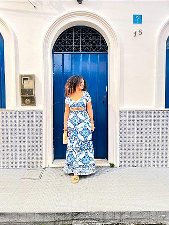CONJUNTO THAYNARA- CIDADE DOS AZULEJOS -FLUITY - AZUL