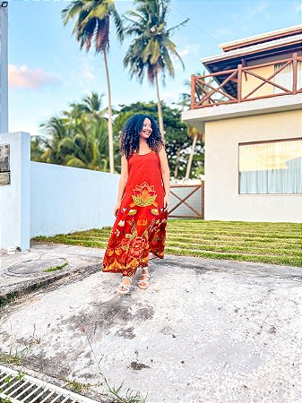 VESTIDO LAURA - BOHO - MARROM-VISCOSE PRÉ LAVADO