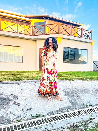 VESTIDO LUANA - BOHO -BRANCO -VISCOSE PRÉ LAVADO