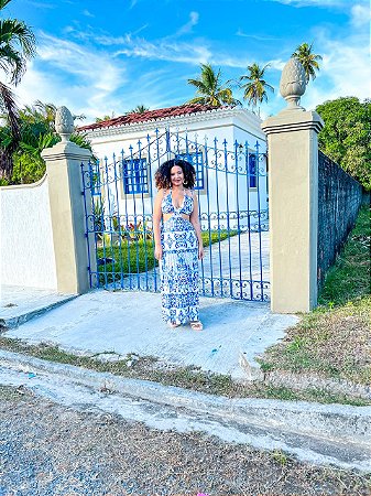 VESTIDO LUZ - ITÁLIA - AZUL-FLUITY POLIAMIDA
