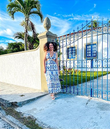 VESTIDO LUZ - ITÁLIA - AZUL-FLUITY POLIAMIDA