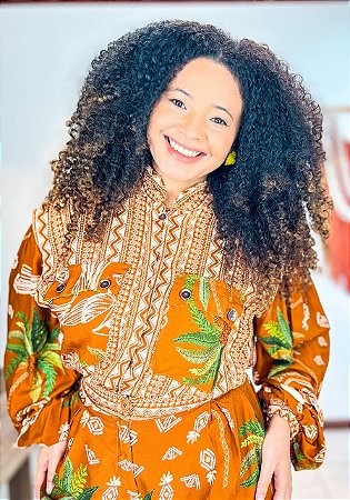 CAMISA BOTÕES- PÔR DO SOL -MARROM -VISCOSE PRÉ LAVADO