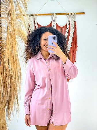 CONJUNTO DANDARA - PRIMAVERA VERÃO -ROSA-VISCOSE PRÉ LAVADO ,GRAMADURA 140