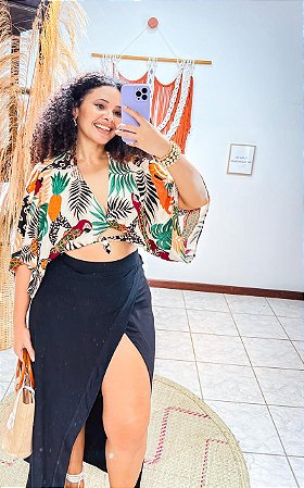 SAIA  LIZ - PRIMAVERA VERÃO -PRETA-VISCOSE PRÉ LAVADO ,GRAMADURA 140
