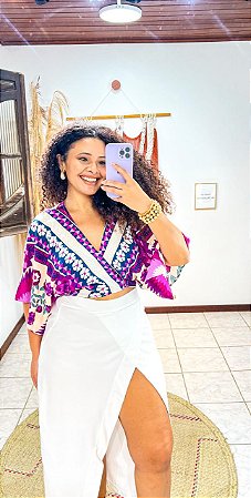 SAIA  LIZ - PRIMAVERA VERÃO -BRANCA -VISCOSE PRÉ LAVADO ,GRAMADURA 140