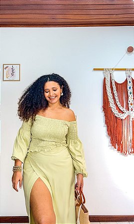 CROPPED CAMILA- PRIMAVERA VERÃO -AMARELO MANTEIGA -VISCOSE PRÉ LAVADO ,GRAMADURA 140