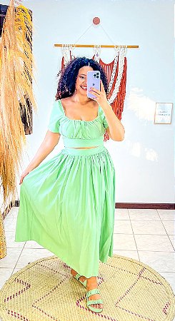 CONJUNTO ELOÍSA -P-SOL DE VERÃO  -VERDE MENTA - SENSORIAL