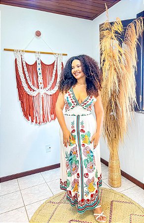 VESTIDO JASMIM - PRAIA URBANA -DETALHE VERMELHO - VISCOSE PRÉ LAVADO