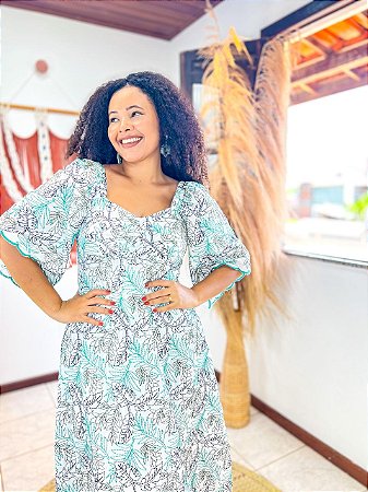 VESTIDO PRINCESA -LAISE - SOL DE VERÃO -VERDE -LAISE BORDADO