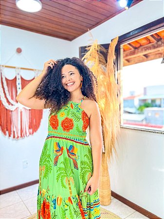 VESTIDO ÁGATHA -G- VERDE - SOL DE VERÃO - VISCOSE PRÉ LAVADA