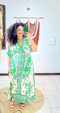 VESTIDO MELINA- M-PRAIA URBANA-VERDE -VISCOSE PRÉ LAVADO ,GRAMADURA 260
