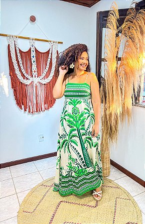 VESTIDO CARLEANE- M-PRAIA URBANA-VERDE -VISCOSE PRÉ LAVADO ,GRAMADURA 260