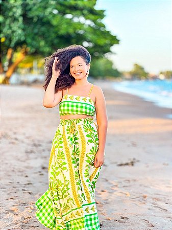 CONJUNTO CAMILA - M-PRAIA URBANA-VERDE -VISCOSE PRÉ LAVADO ,GRAMADURA 260