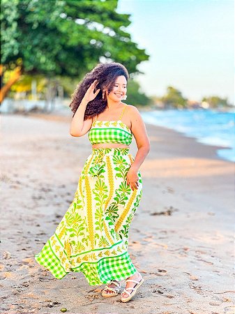 CONJUNTO CAMILA - G-PRAIA URBANA-VERDE -VISCOSE PRÉ LAVADO ,GRAMADURA 260