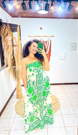 VESTIDO ARIELA - G-PRAIA URBANA-VERDE -VISCOSE PRÉ LAVADO ,GRAMADURA 260