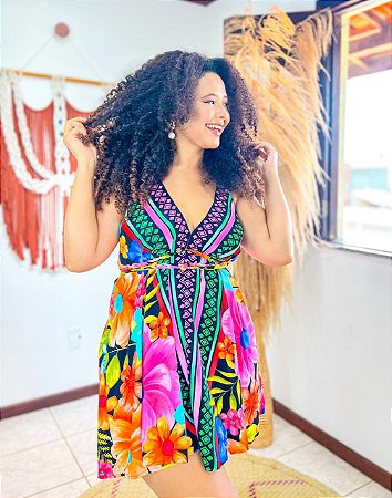 VESTIDO VERÃO CURTO- M-PRAIA URBANA-PRETO -VISCOSE PRÉ LAVADO ,GRAMADURA 260