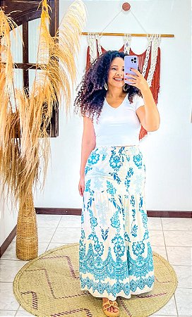 SAIA VERÃO- SOL DE VERÃO  -AZUL- VISCOLINHO