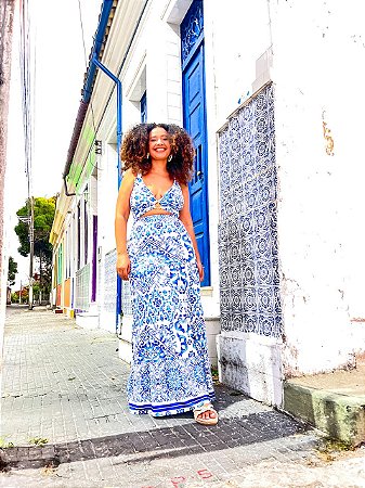 CONJUNTO LUZ- ALTO VERÃO- AZUL -FLUITY POLIAMIDA