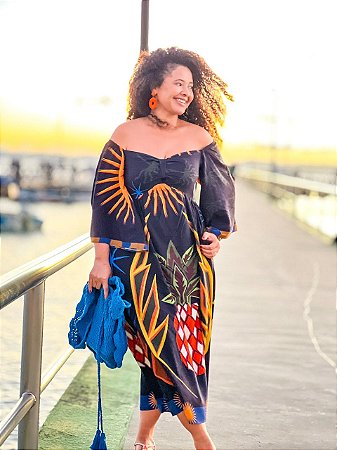 VESTIDO AURORA - OUTONO-VISCOSE PRÉ LAVADO -M