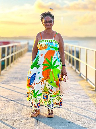 VESTIDO CARLEANE- G- COLORIDO- OUTONO- VISCOSE PRÉ LAVADA