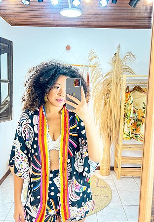 KIMONO  - COLEÇÃO RISORTS -TUCANO - VISCOSE PRÉ LAVADO
