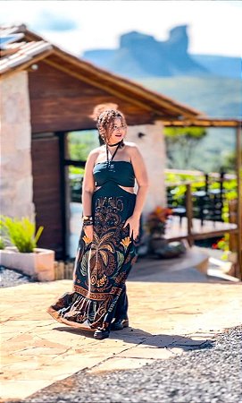 VESTIDO TURMALINA -SOL -AZUL- VISCOSE PRÉ LAVADO