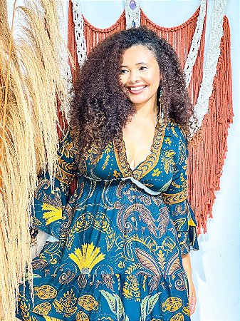 VESTIDO CAMILA - SOL-AZUL- VISCOSE PRÉ LAVADO