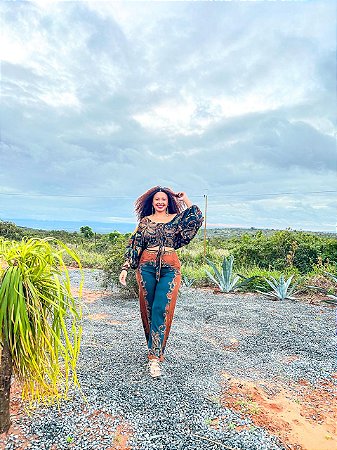 CALÇA CAMILA - SOL-AZUL- VISCOSE PRÉ LAVADO