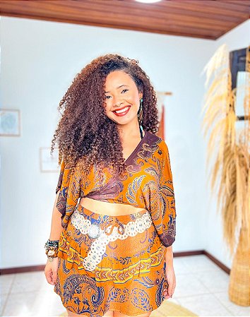 SAIA CAMILA - MARROM - VISCOSE PRÉ LAVADO