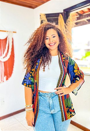 KIMONO  -FLOR DO SERTÃO -COLORIDO - VISCOSE PRÉ LAVADO