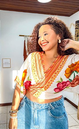 CROPPED MORCEGO -SOL-COLORIDO - VISCOSE PRÉ LAVADO