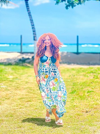 VESTIDO BEATRIZ - ITÁLIA -AZUL - VISCOSE PRÉ LAVADO - COD- 3619