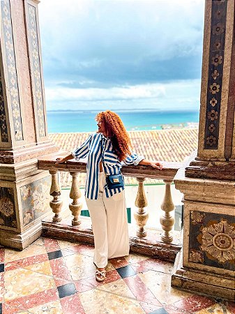 CALÇA ALICE- PRIMAVERA VERÃO - BRANCA- LINHO 100% ALGODÃO