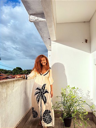 VESTIDO PRINCESA -M- OUTONO INVERNO -BRANCO - VISCOSE PRÉ LAVADO