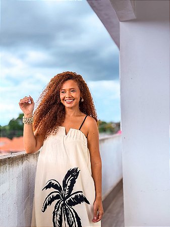 VESTIDO LUIZA -M- OUTONO INVERNO -BRANCO - VISCOSE PRÉ LAVADO