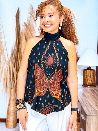 BLUSA GIULIA - PÔR DO SOL - VISCOSE PRÉ LAVADO