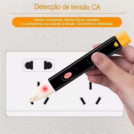 Kit Alicate Amperímetro Digital Com Detector De Tensão