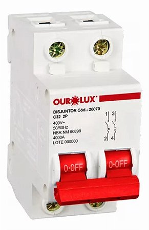 Disjuntor Bipolar 32a Curva C 2 Polos Segurança Luz Fio