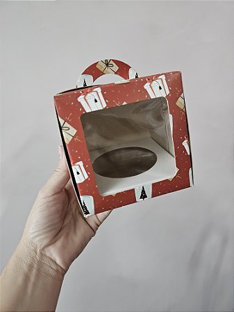 CAIXA PRESENTE DE NATAL C/VISOR E NINHO MINI PANETONE 100GRS