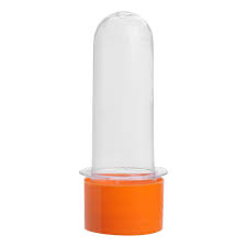 TUBETE ACRILICO TAMANHO P C/ TAMPA LARANJA