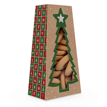 CAIXA COM VISOR PINHEIRO MERRY CHRISTMAS KRAFT