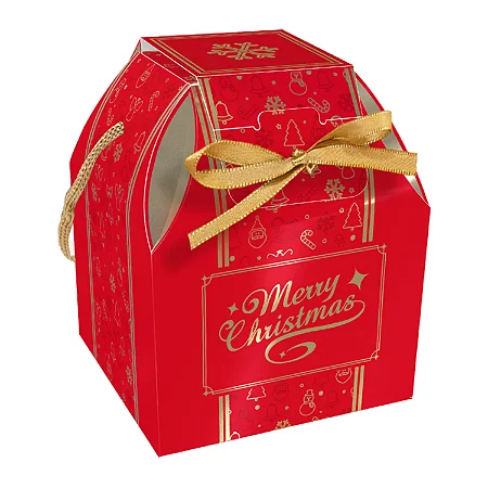 CAIXA PANETONE COM ALÇA MERRY CHRISTMAS