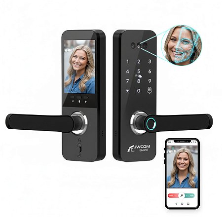 Fechadura Digital Wifi FD25 Reconhecimento Facial APP Preto